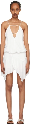 Isabel Marant Felicia Asymmetric Jersey Mini Dress In 20wh White