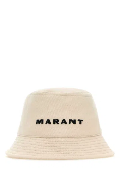 Isabel Marant White Haley Logo Bucket Hat In Neutral