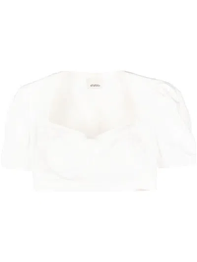 Isabel Marant White Hemp And Viscose Women's Top For Ss23 Collection [ Original Collection]