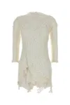 Isabel Marant Rubiana Lace Dress Asymmetric Hem In Neutral