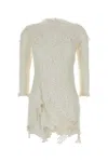 Isabel Marant Rubiana Lace Dress Asymmetric Hem In Neutral