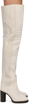 Isabel Marant Laelle Leather Over-the-knee Boots In 20wh White