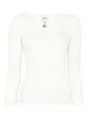 Isabel Marant Long Sleeve Cotton Top In White