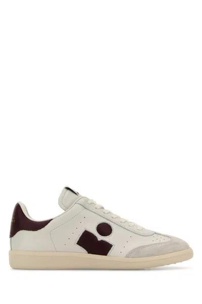 Isabel Marant Bryce Leather Sneakers With Suede Inserts In Neutral