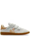 Isabel Marant Leather Sneakers With Branded Heel Counter In White
