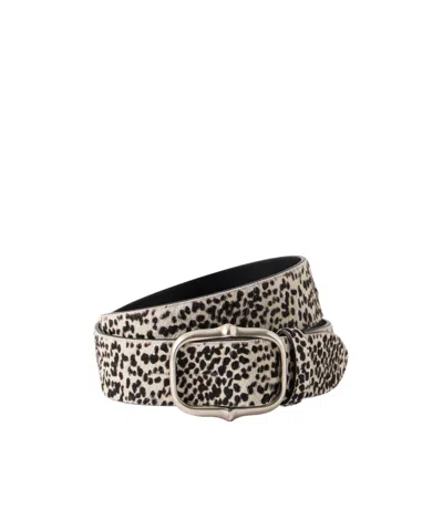 Isabel Marant White Leopard Print Calf Hair Wide Belt In No