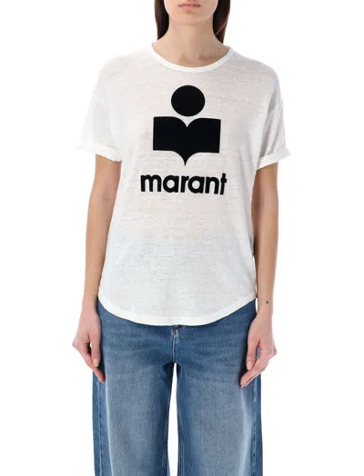 Isabel Marant Cotton T-shirt With Flocked Logo In White