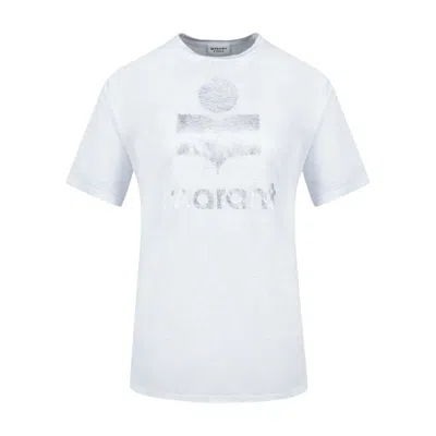 Isabel Marant White Linen T-shirt In Blue