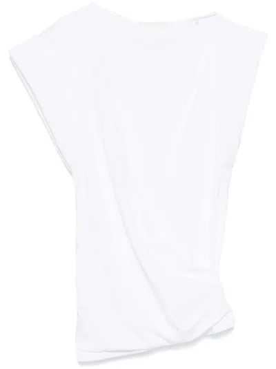Isabel Marant White Maisan Draped Cotton T-shirt