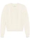 Isabel Marant Wool Cable Knit Sweater In White