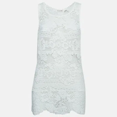 Pre-owned Isabel Marant White Patterned Lace Sleeveless Top M