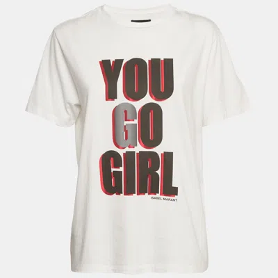 Pre-owned Isabel Marant White Printed Jersey Crewneck T-shirt M