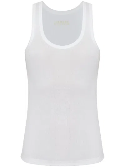 Isabel Marant White Scoop Neck Sleeveless Top In Multi