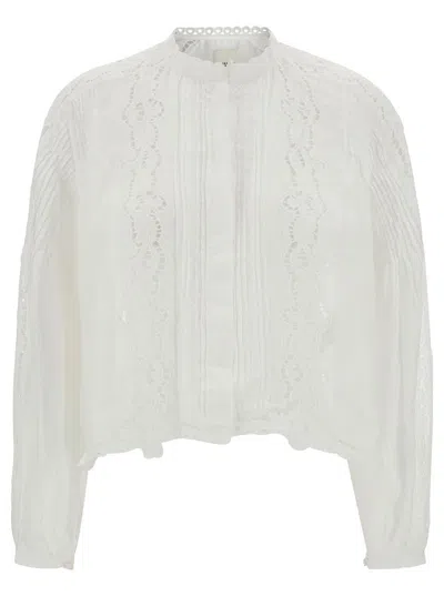 Isabel Marant White Shirt With Embroideries In Ramie Woman