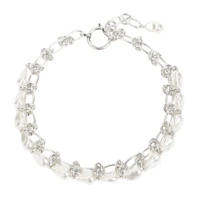 Isabel Marant White Silver Brass Necklace In Not Applicable