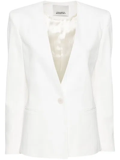 Isabel Marant White Single-breasted Blazer Jacket For Women
