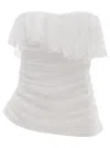 ISABEL MARANT WHITE SLEEVELESS TOP WITH RUCHES DETAIL WHITE IN RAMIE WOMAN