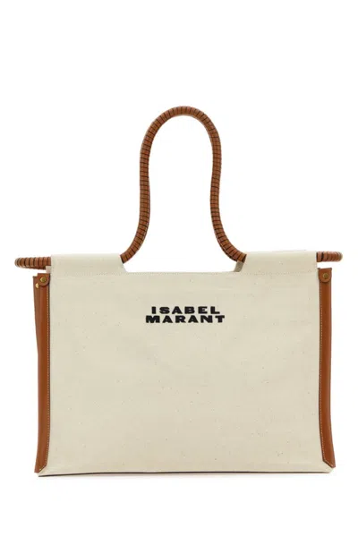 ISABEL MARANT WHITE TOLEDO COTTON TOTE BAG