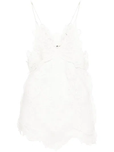 ISABEL MARANT WHITE VICTORIA FLORAL-LACE TOP