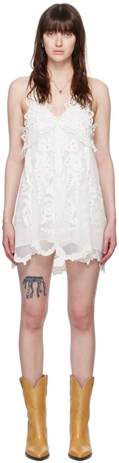 Isabel Marant White Virginia Minidress In 20wh White