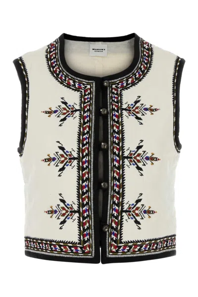Isabel Marant White Viscose Blend Zeana Vest