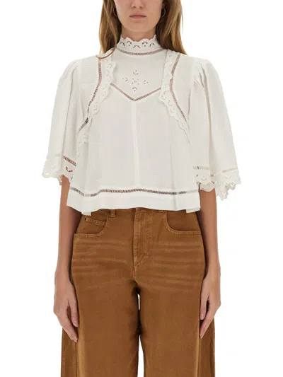 Isabel Marant White Viscose-silk Top