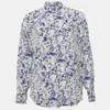 Isabel Marant White/blue Printed Silk Button Front Cade Top In Multi