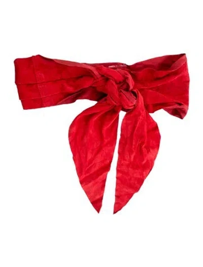 Pre-owned Isabel Marant Wide Goat Leather Waist Belt In Red