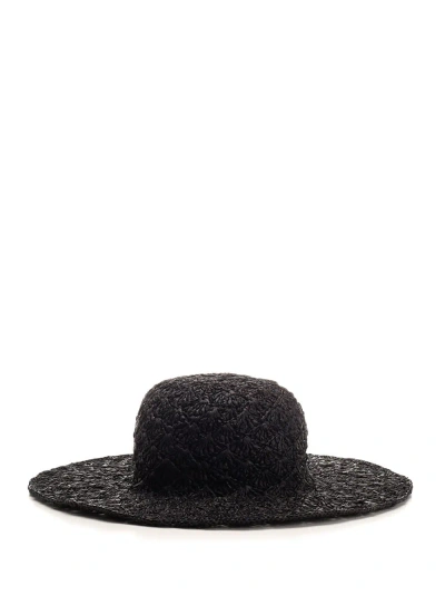 Isabel Marant Tulum Woven Raffia Sun Hat In Black