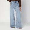 Isabel Marant High-waisted Wide Leg Jeans In Fluid Cotton Denim In Blue