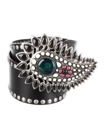 Pre-owned Isabel Marant Wide Leather Belt In Black