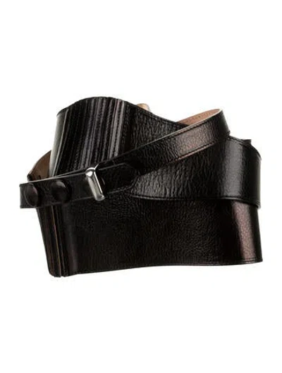 Pre-owned Isabel Marant Wide Leather Belt In Black