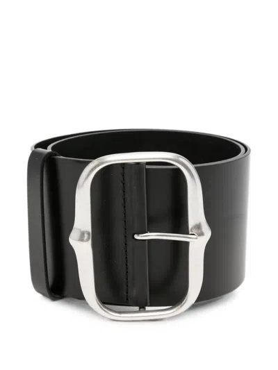 Isabel Marant Wide Leather Belt In Black