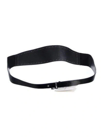 Pre-owned Isabel Marant Wide Leather Waist Belt In Black
