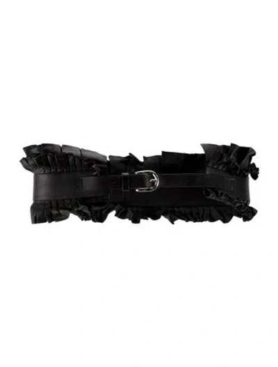Pre-owned Isabel Marant Wide Leather Waist Belt In Black