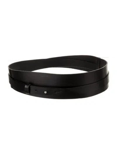 Pre-owned Isabel Marant Wide Leather Waist Belt In Black