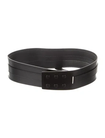Pre-owned Isabel Marant Wide Leather Waist Belt In Black