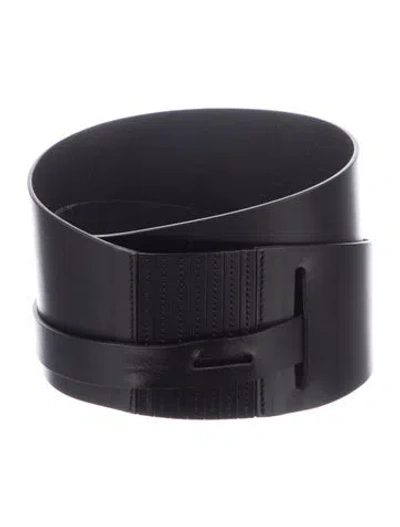 Pre-owned Isabel Marant Wide Leather Waist Belt In Black