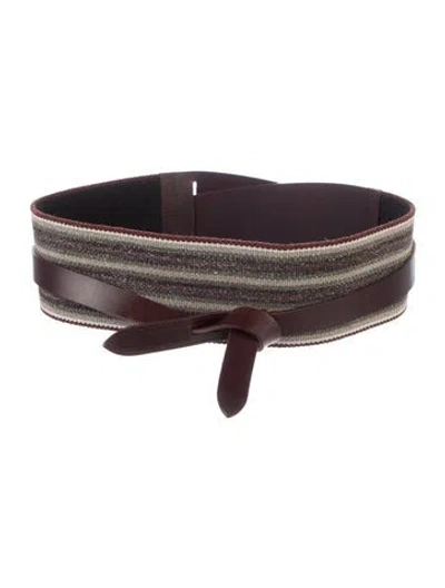Pre-owned Isabel Marant Wide Leather Waist Belt In Burgundy