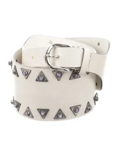 Pre-owned Isabel Marant Wide Leather Waist Belt In Neutral