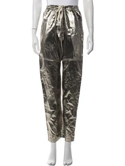 Pre-owned Isabel Marant Wide Leg Pants In Gold/metallic