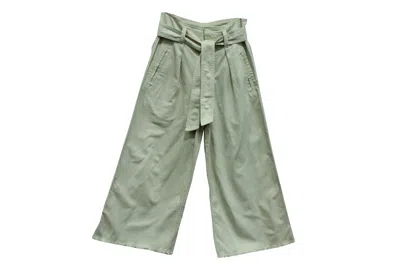 Isabel Marant Wide Leg Pants In Beige Cotton In Green