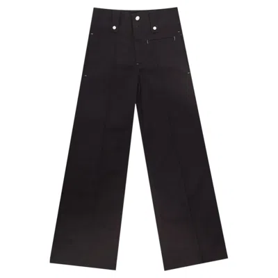 Pre-owned Isabel Marant Wide Leg Relaxed Cotton Trousers In Black
