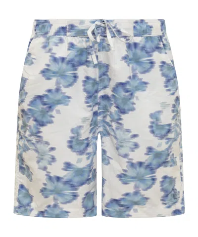 Isabel Marant Floral Printed Swim Shorts In White