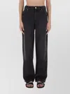 Isabel Marant Wide Leg Trousers Contrast Stitching In Black