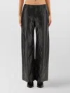 Isabel Marant Wide-leg Trousers Leather Texture In Black