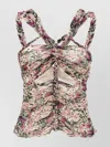 Isabel Marant 'wild' Animal Print Top With Beaded Embellishments