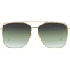 Isabel Marant Wild Metal 62mm Gradient Oversize Rectangular Sunglasses In Rose Gold/grey Green