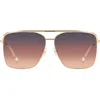 Isabel Marant Wild Metal 62mm Gradient Oversize Rectangular Sunglasses In Rose Gold/grey Pink