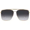 Isabel Marant Wild Metal 62mm Gradient Oversize Rectangular Sunglasses In Rose Gold/grey Shaded